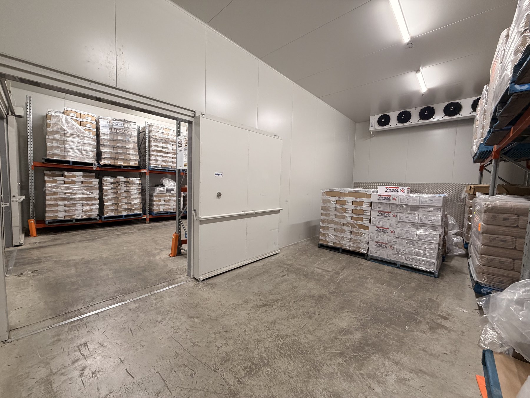 Completed commercial coldroom storage area