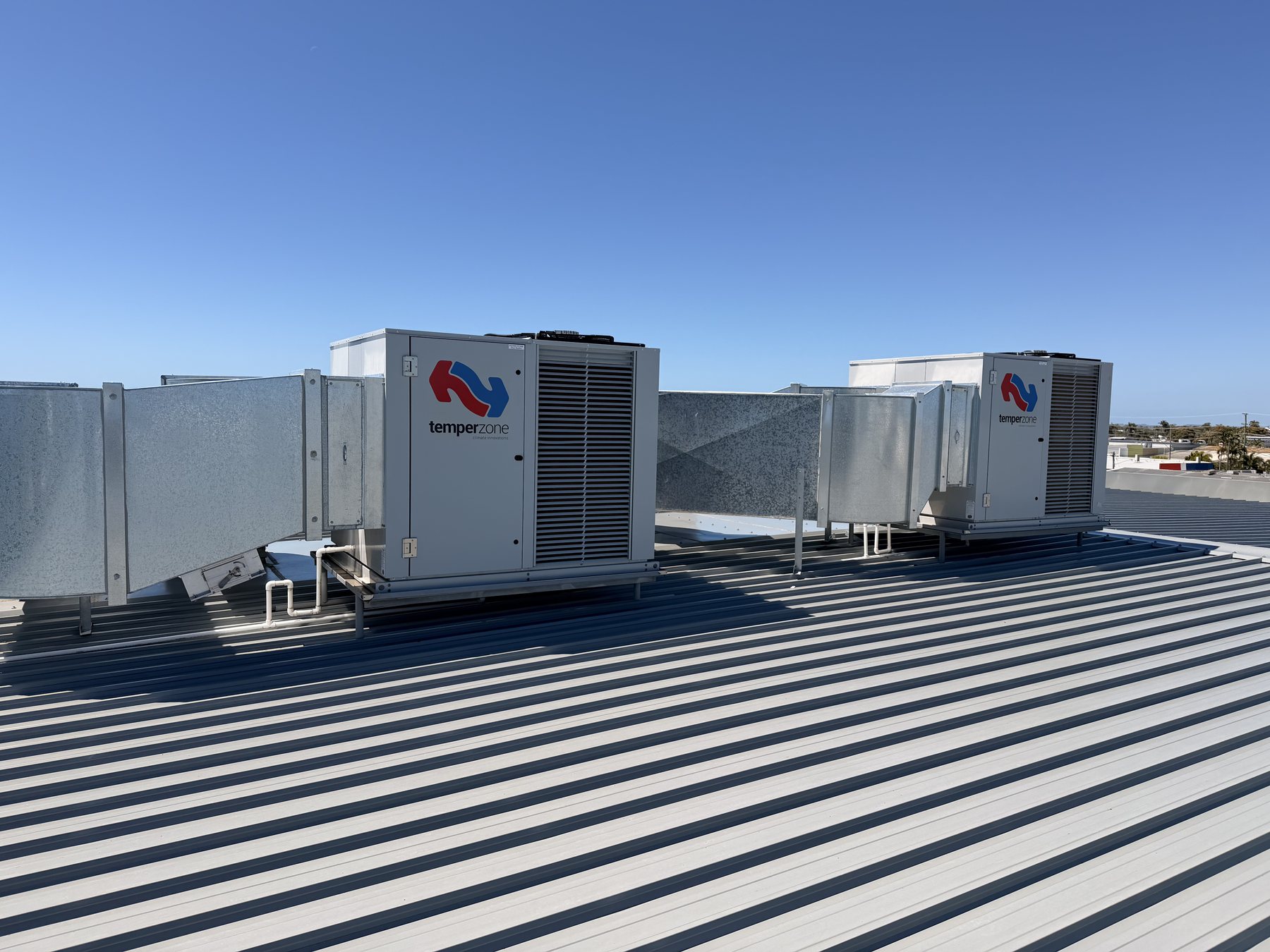 Completed rooftop package air-conditioning units